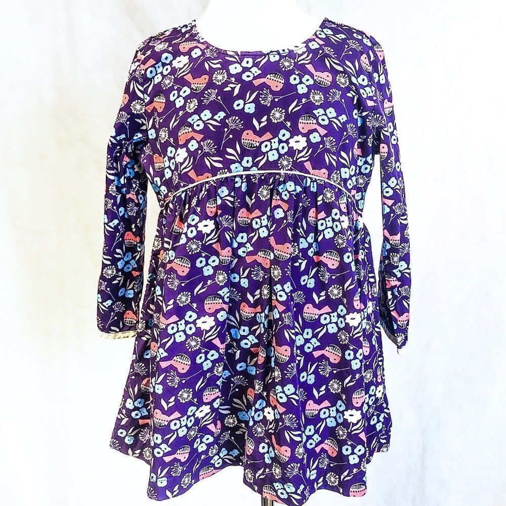 Hanna Andersson Purple Peplum Top Sz 12